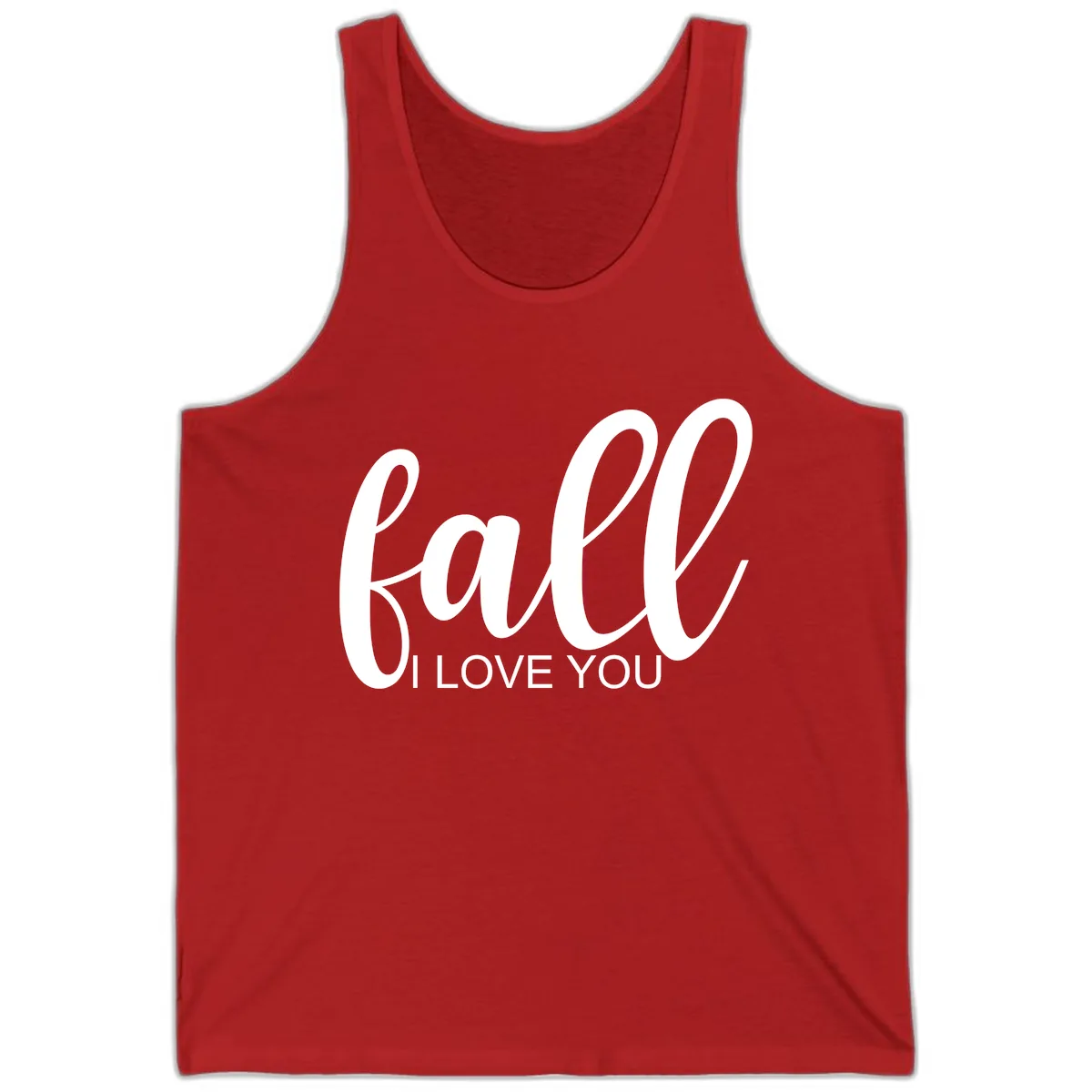 Fall I Love You Script Design Tank in Red