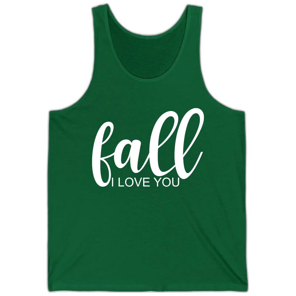 Fall I Love You Script Design Tank in Kelly