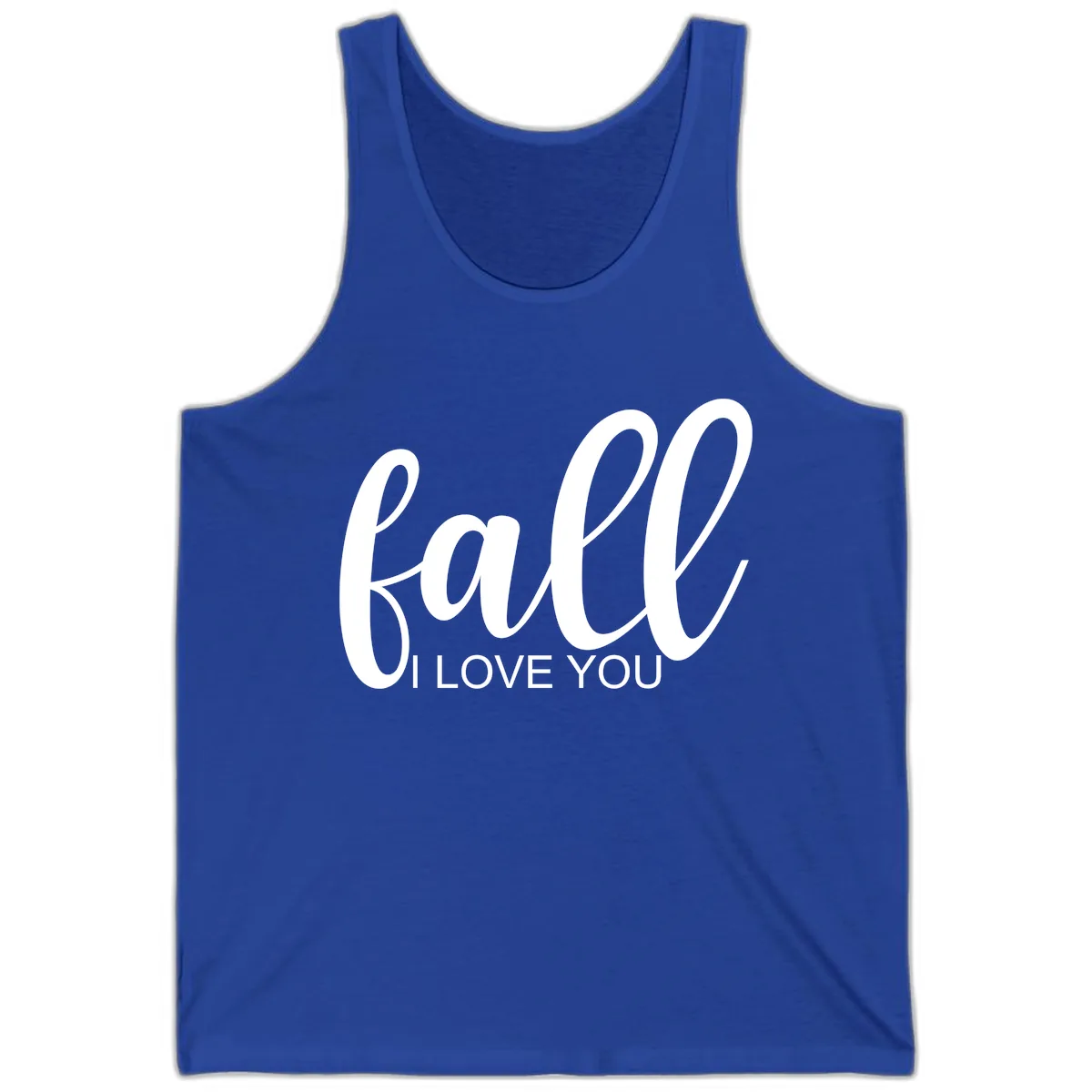 Fall I Love You Script Design Tank in True Royal