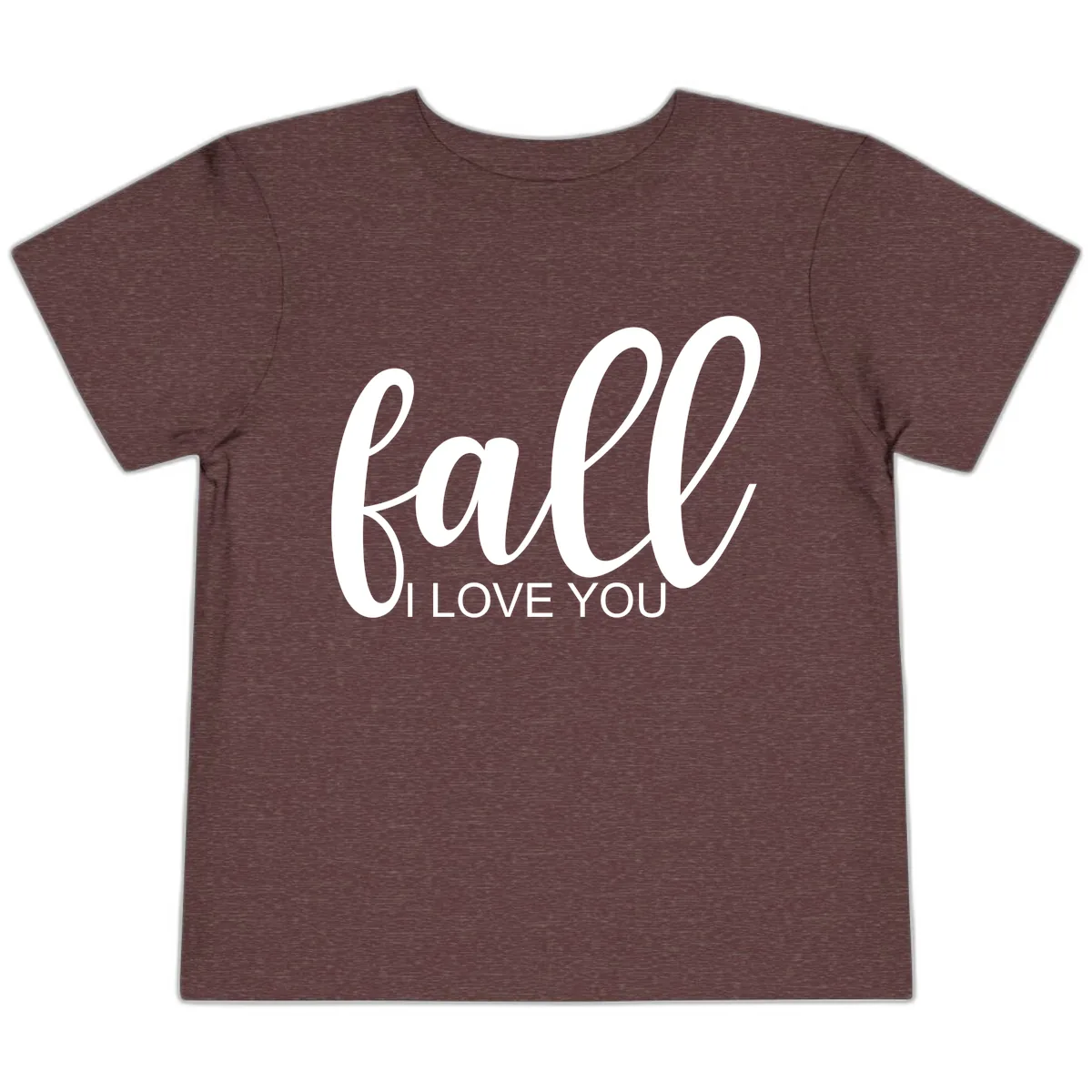 Fall I Love You Script Design Toddler T-Shirt in Heather Maroon