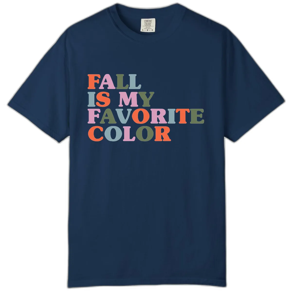 Fall Is My Favorite Color Typography Comfort Color in Navy