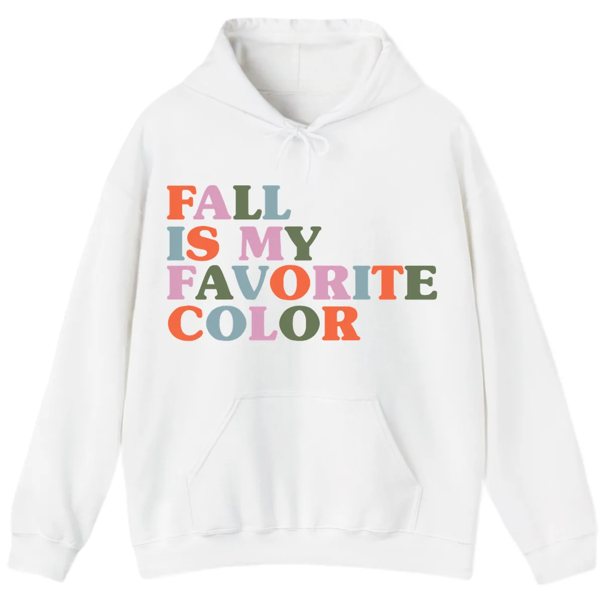 Fall Is My Favorite Color Typography Hoodie in White