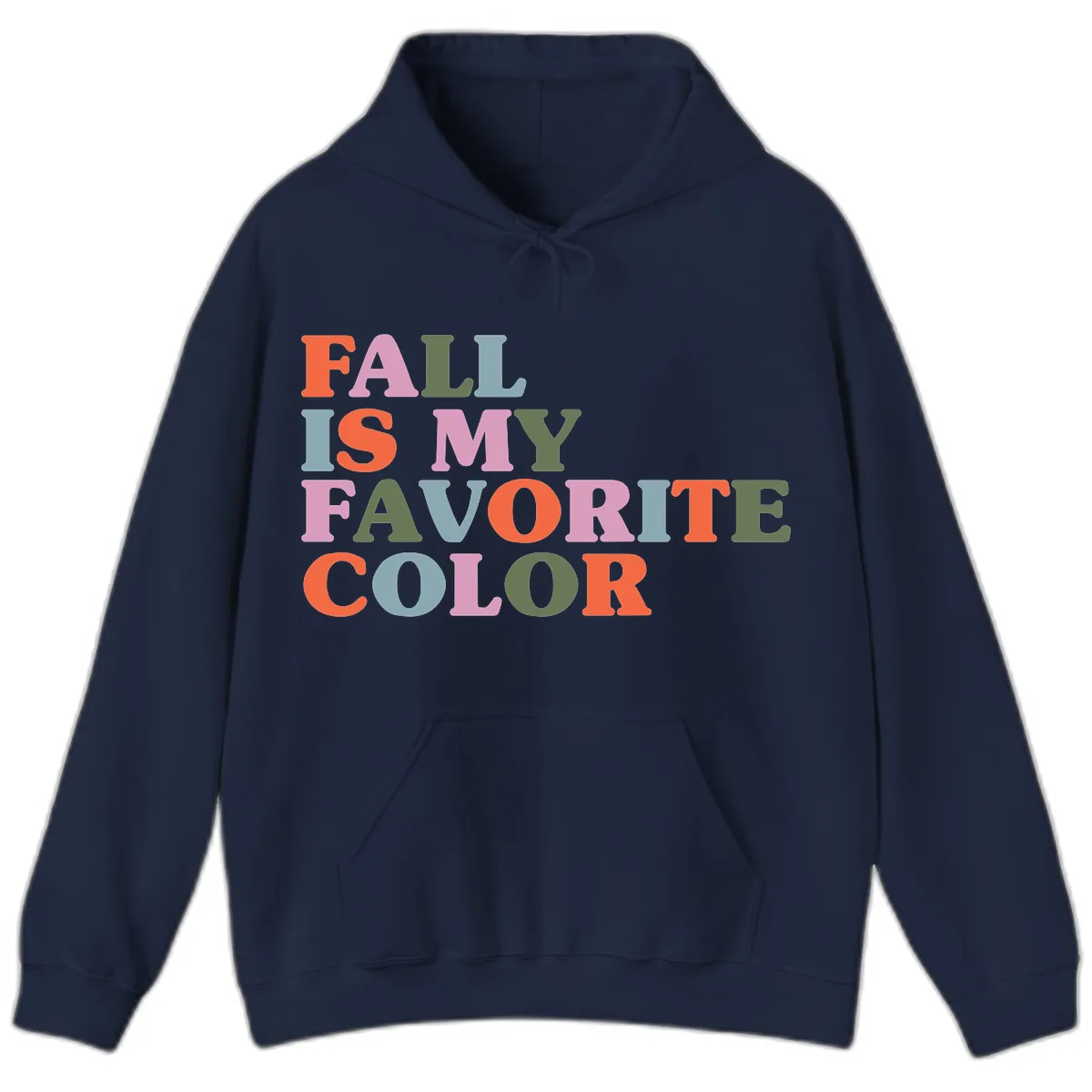 Fall Is My Favorite Color Typography Hoodie in Navy