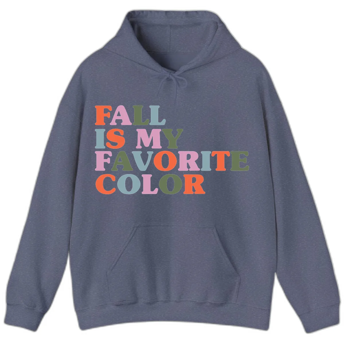 Fall Is My Favorite Color Typography Hoodie in Heather Navy