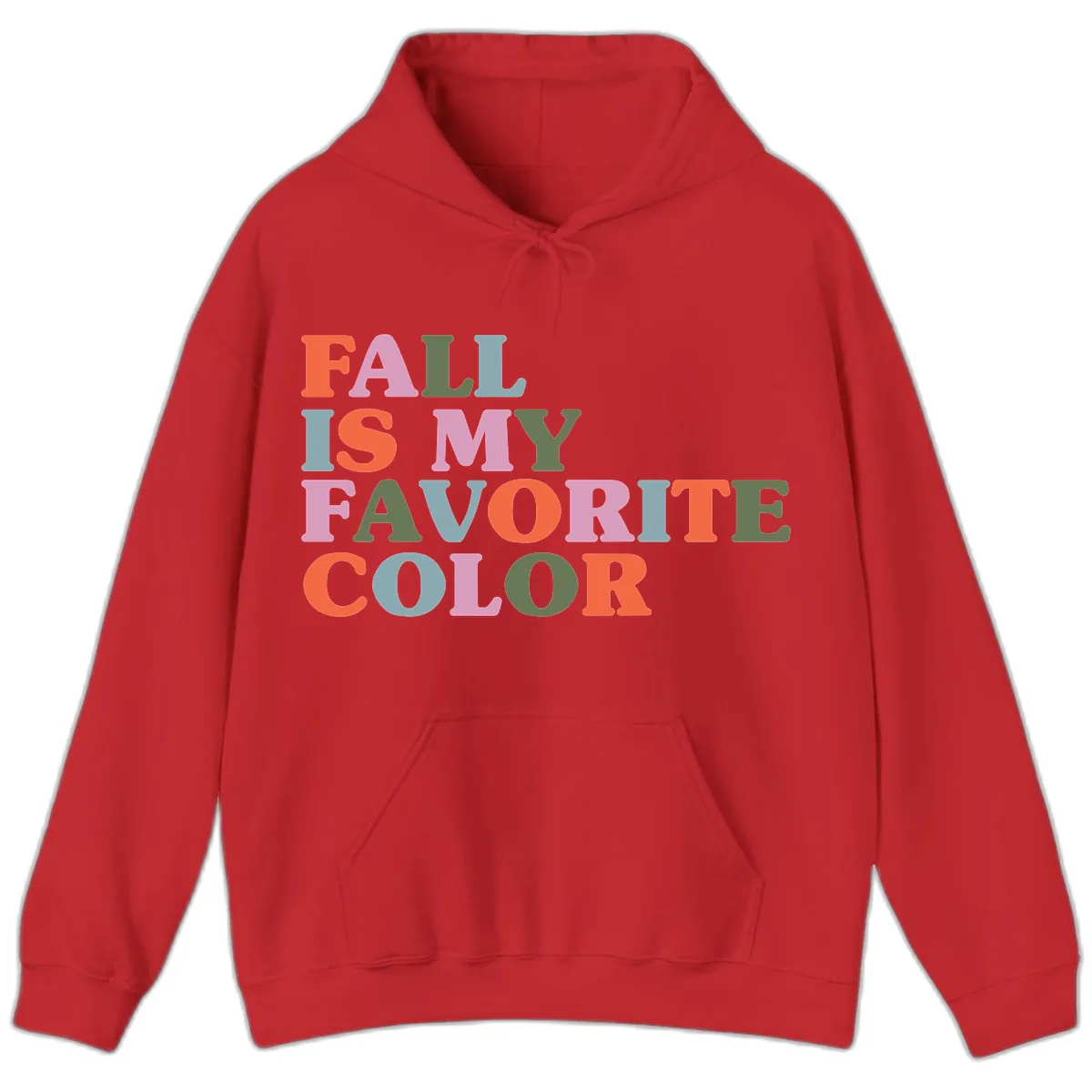 Fall Is My Favorite Color Typography Hoodie in Red