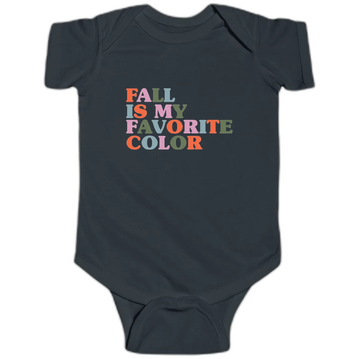 Fall Is My Favorite Color Typography Baby Onesie in Black