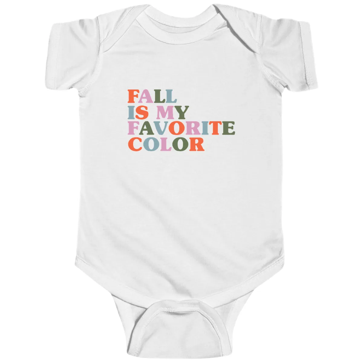Fall Is My Favorite Color Typography Baby Onesie in White
