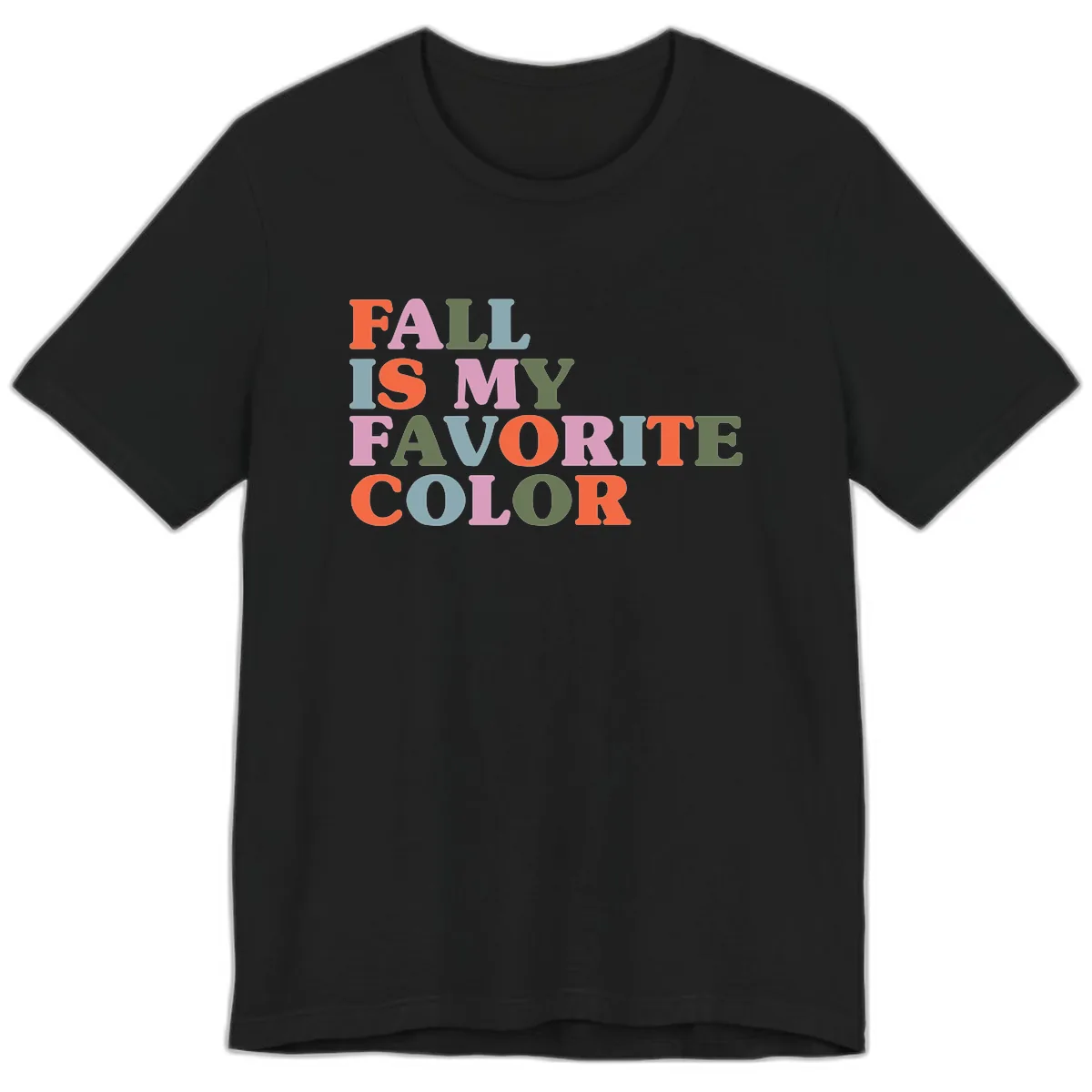 Fall Is My Favorite Color Typography Premium T-Shirt in Black