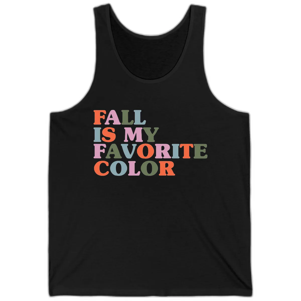 Fall Is My Favorite Color Typography Tank in Black