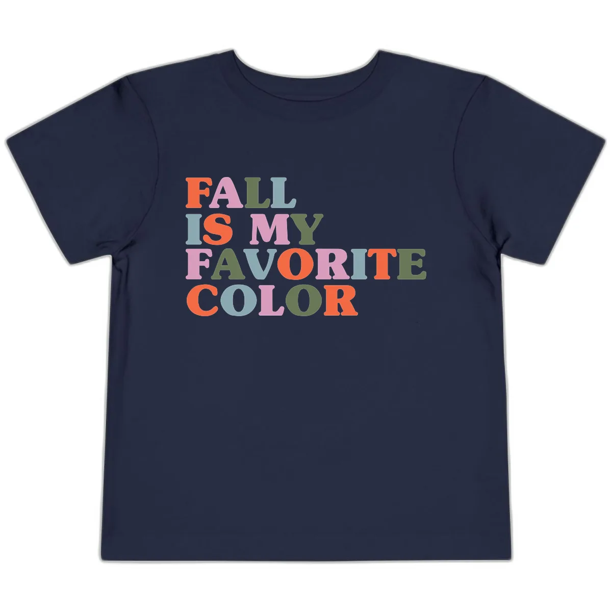 Fall Is My Favorite Color Typography Toddler T-Shirt in Navy