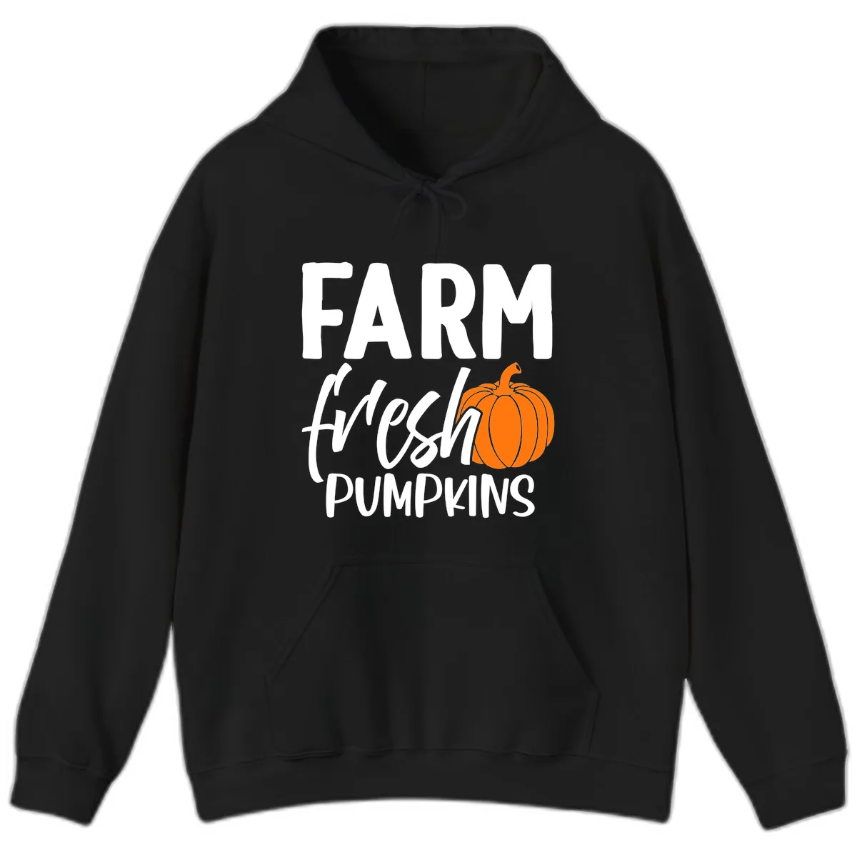 Farm Fresh Pumpkin Patch Design Hoodie in Black