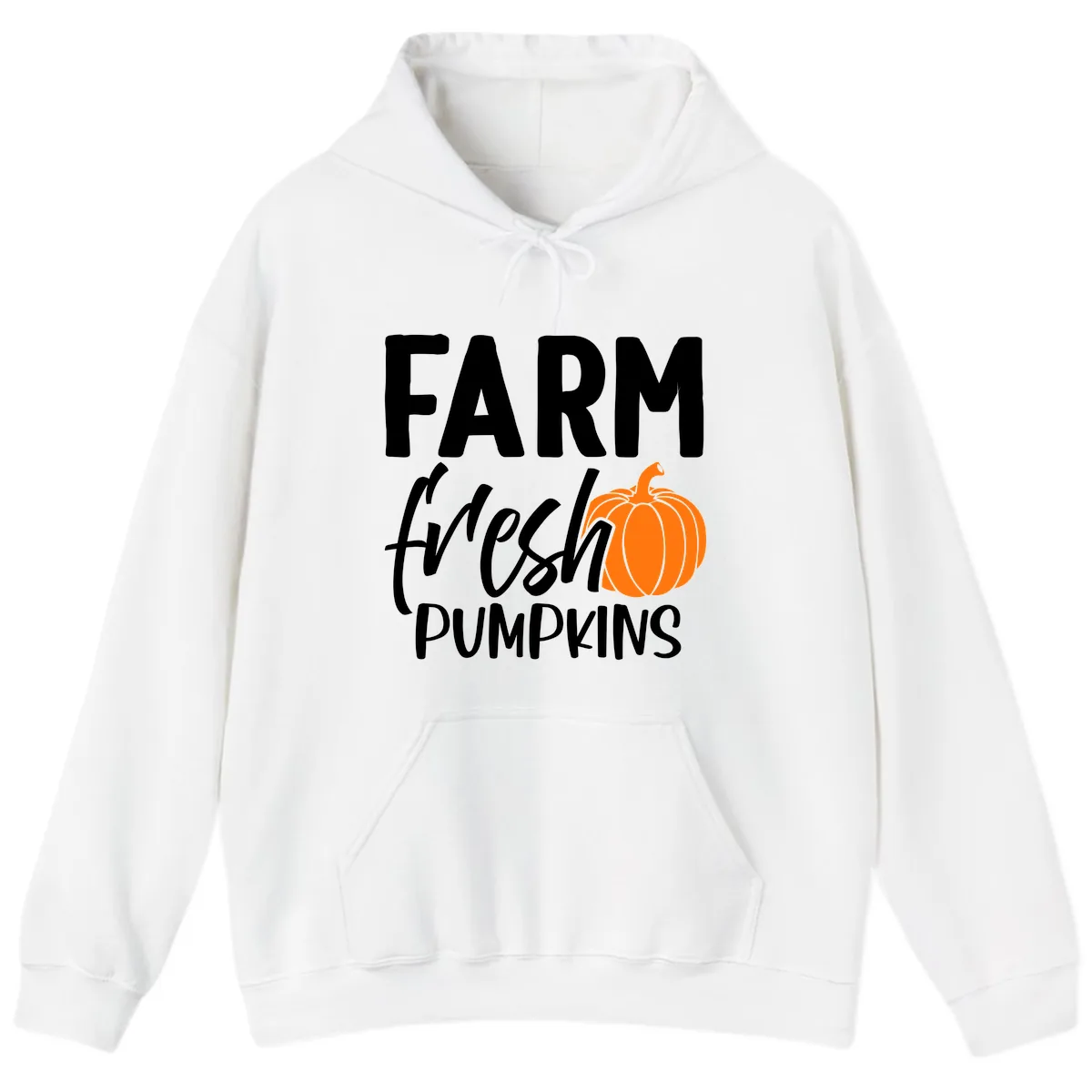 Farm Fresh Pumpkin Patch Design Hoodie in White