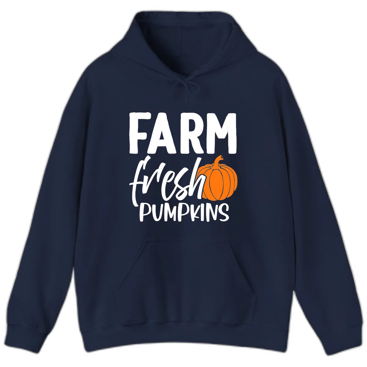Farm Fresh Pumpkin Patch Design Hoodie in Navy
