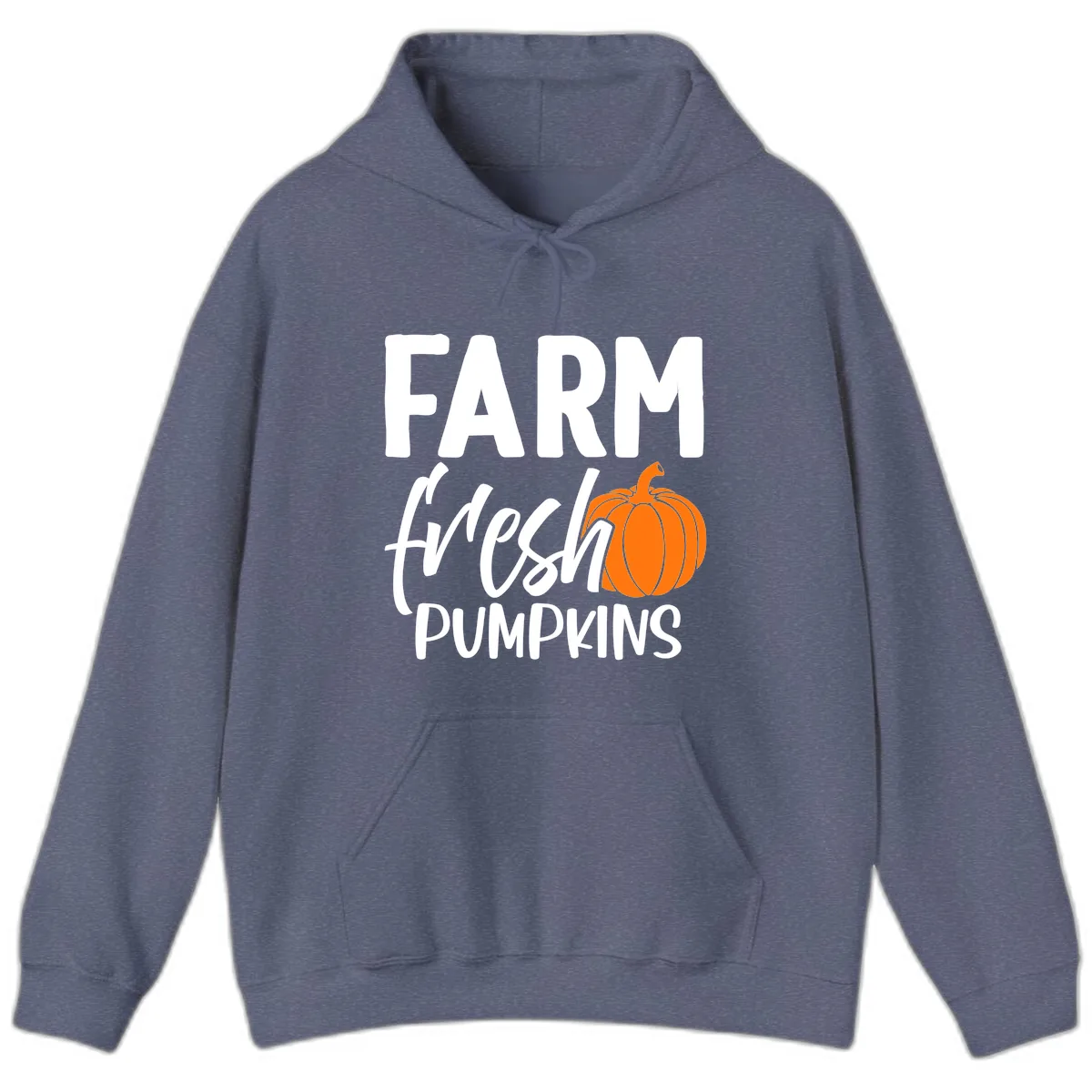 Farm Fresh Pumpkin Patch Design Hoodie in Heather Navy