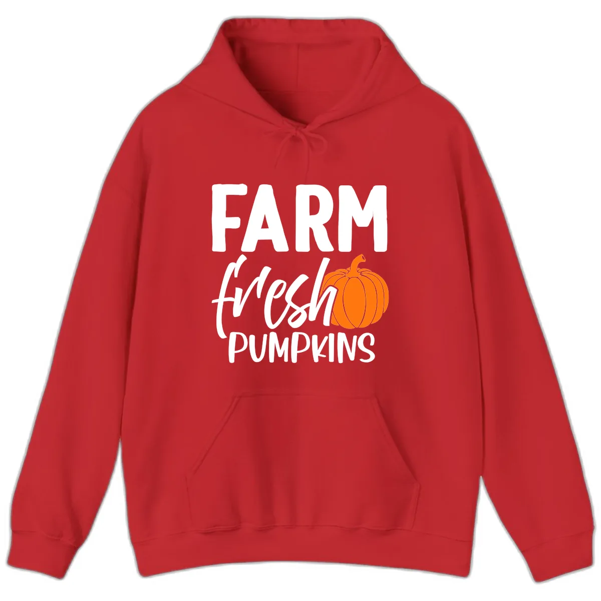 Farm Fresh Pumpkin Patch Design Hoodie in Red