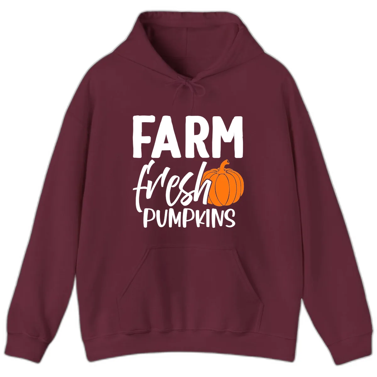 Farm Fresh Pumpkin Patch Design Hoodie in Maroon