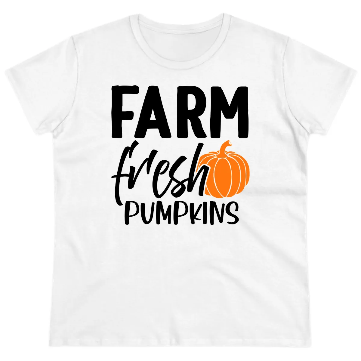 Farm Fresh Pumpkin Patch Design Ladies Tee in White