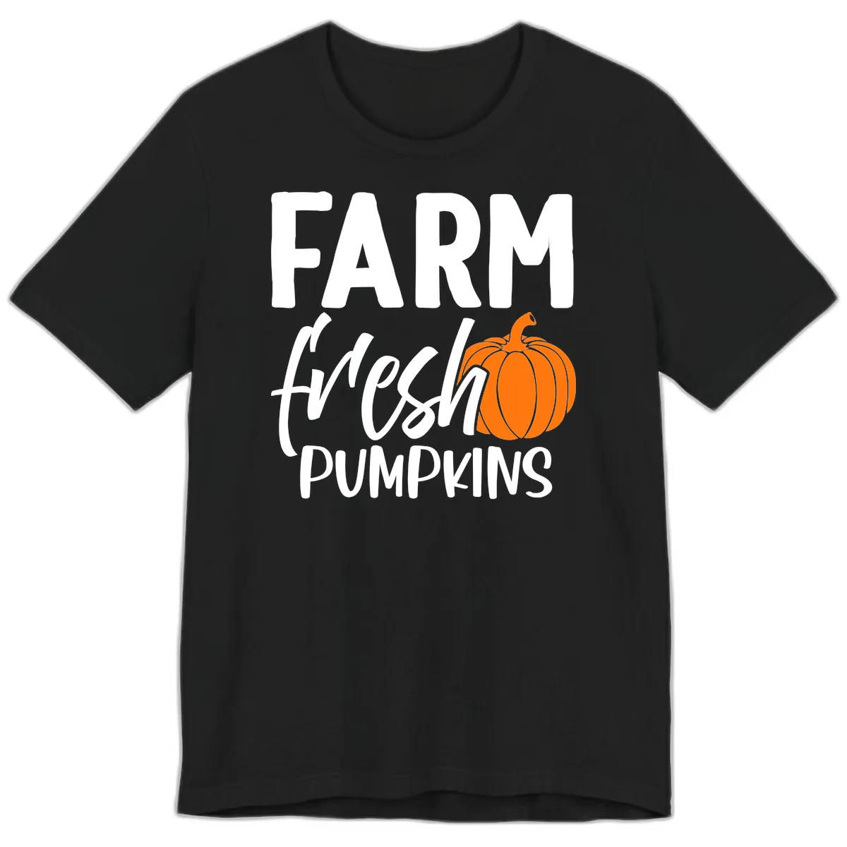 Farm Fresh Pumpkin Patch Design Premium T-Shirt in Black