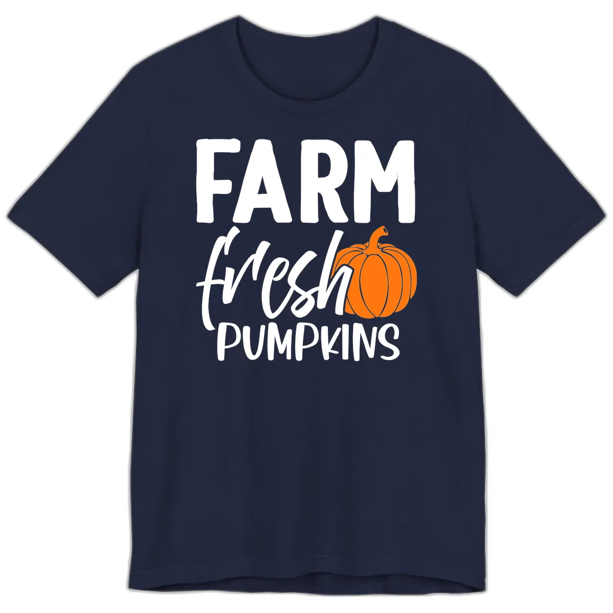 Farm Fresh Pumpkin Patch Design Premium T-Shirt in Navy