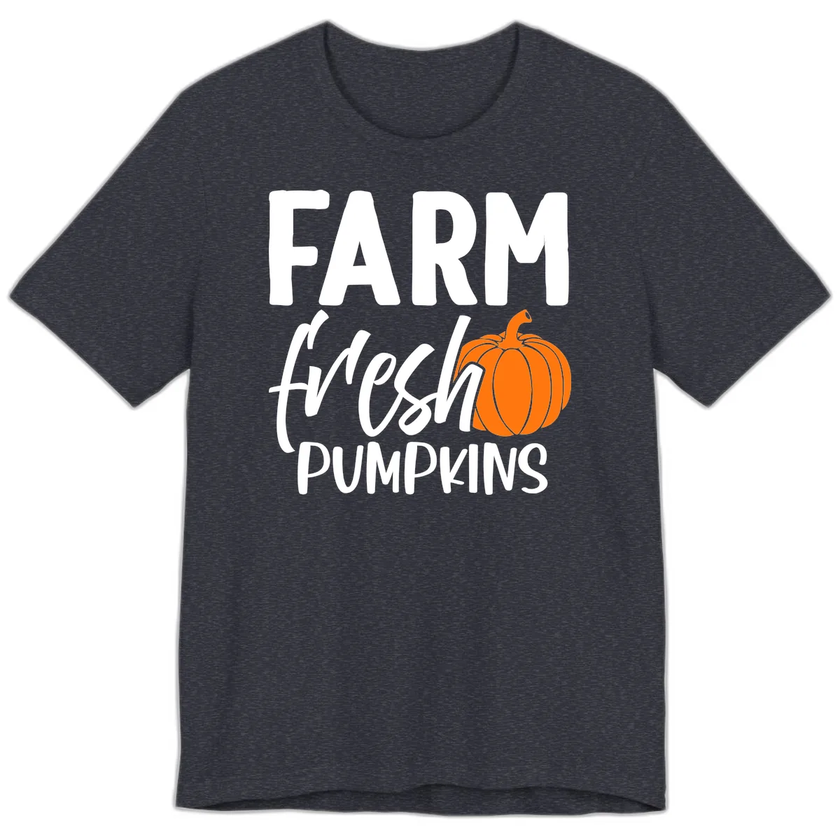 Farm Fresh Pumpkin Patch Design Premium T-Shirt in Heather Navy