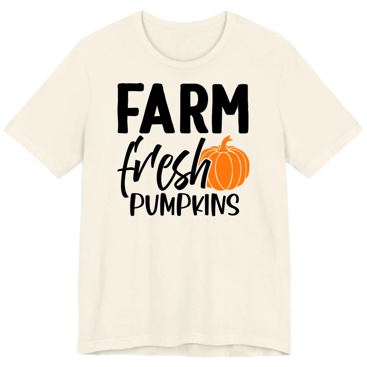 Farm Fresh Pumpkin Patch Design Premium T-Shirt in Natural