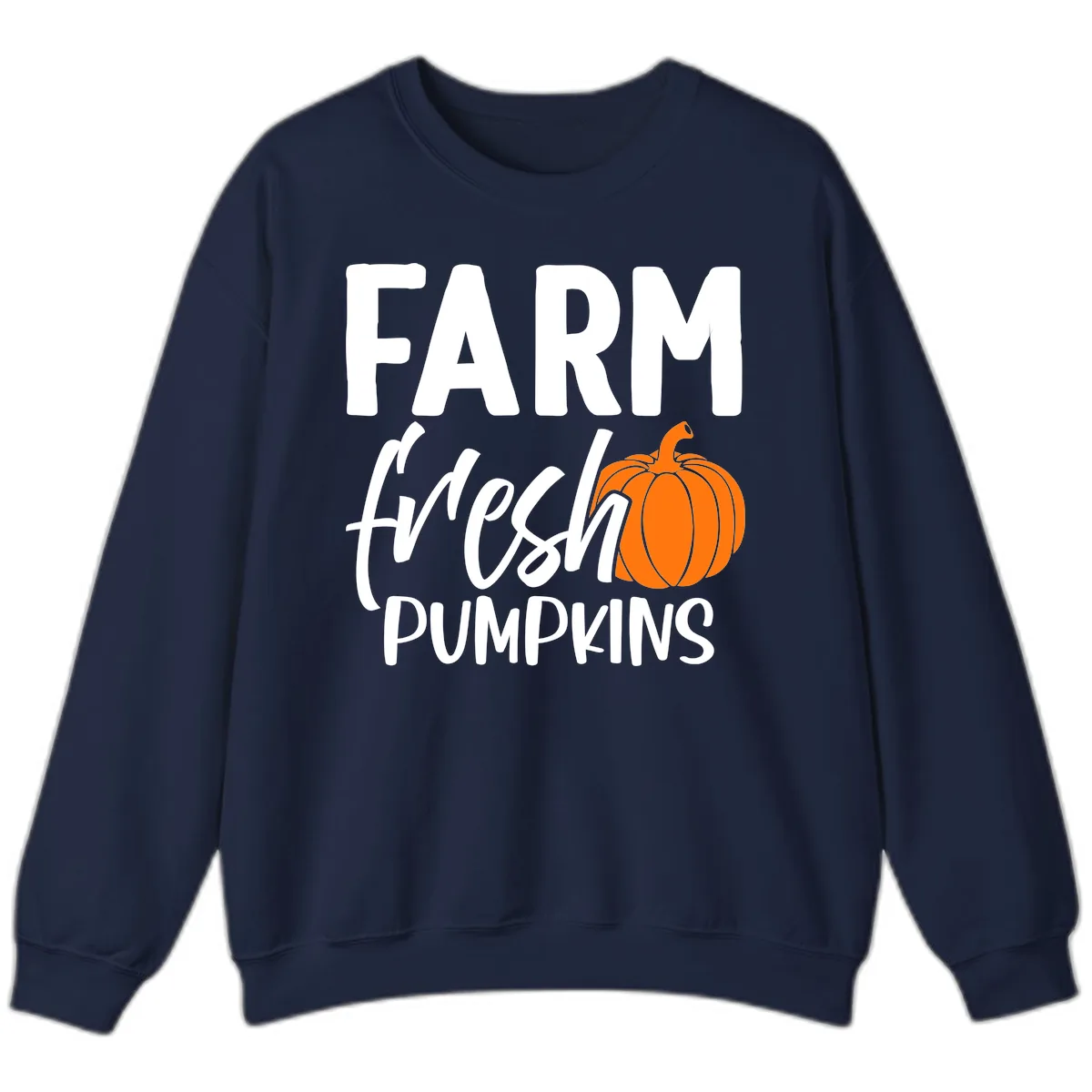 Farm Fresh Pumpkin Patch Design Sweatshirt in Navy