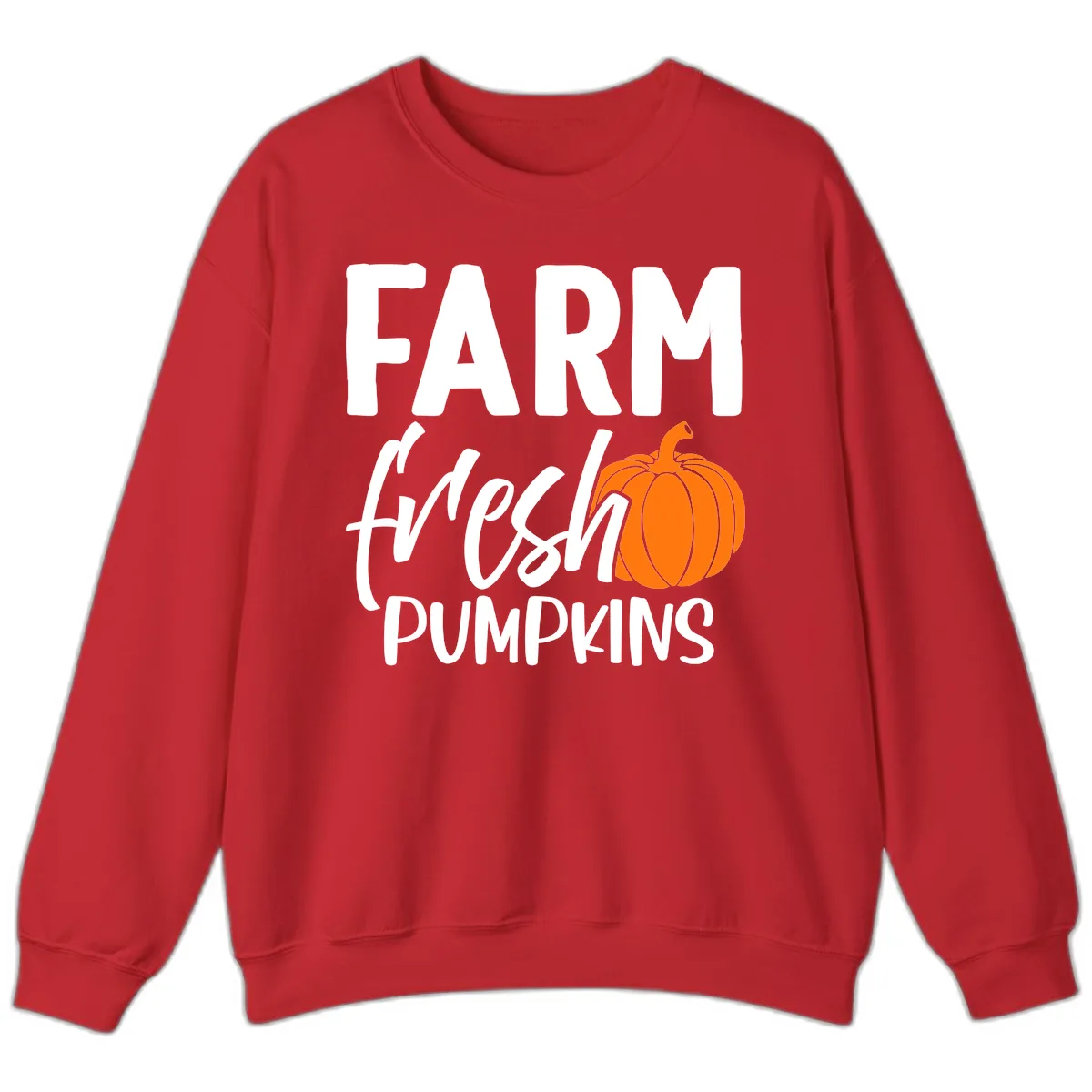 Farm Fresh Pumpkin Patch Design Sweatshirt in Red