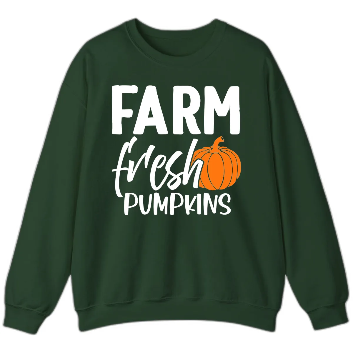 Farm Fresh Pumpkin Patch Design Sweatshirt in Forest Green