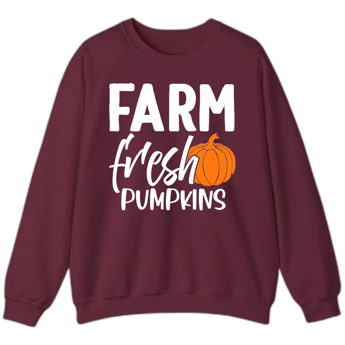 Farm Fresh Pumpkin Patch Design Sweatshirt in Maroon
