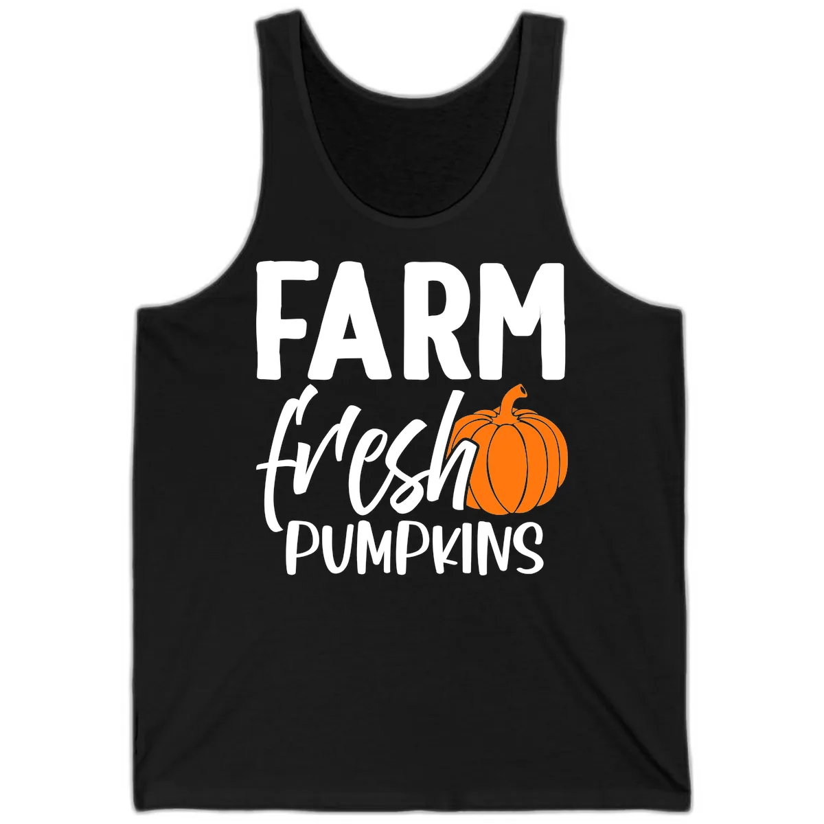 Farm Fresh Pumpkin Patch Design Tank in Black