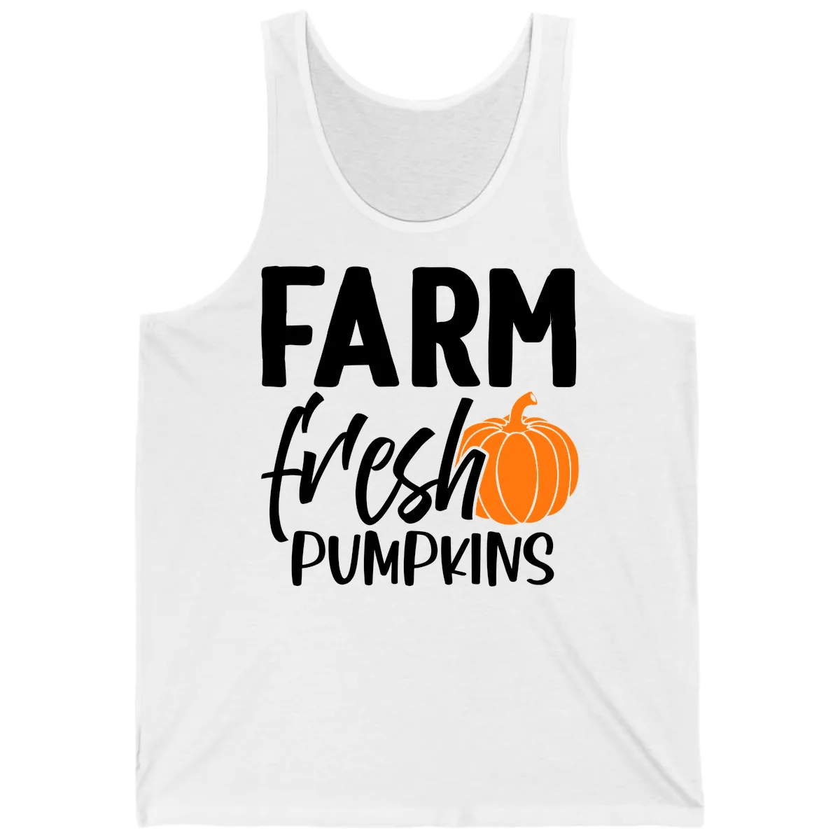 Farm Fresh Pumpkin Patch Design Tank in White