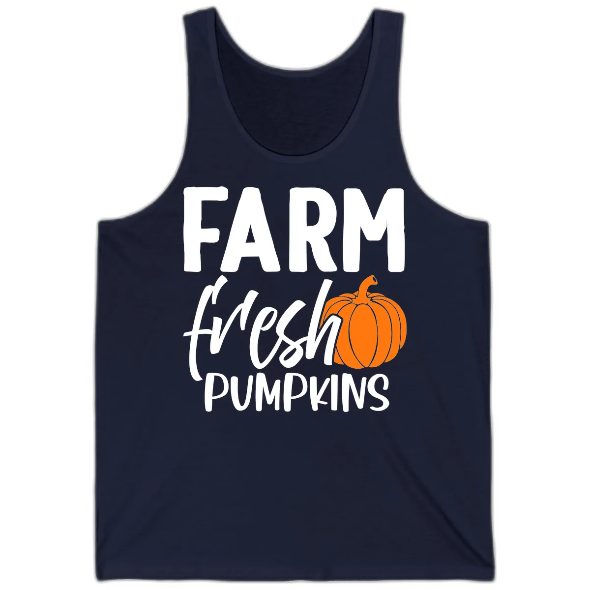 Farm Fresh Pumpkin Patch Design Tank in Navy