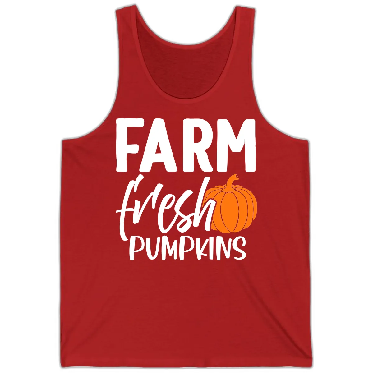 Farm Fresh Pumpkin Patch Design Tank in Red