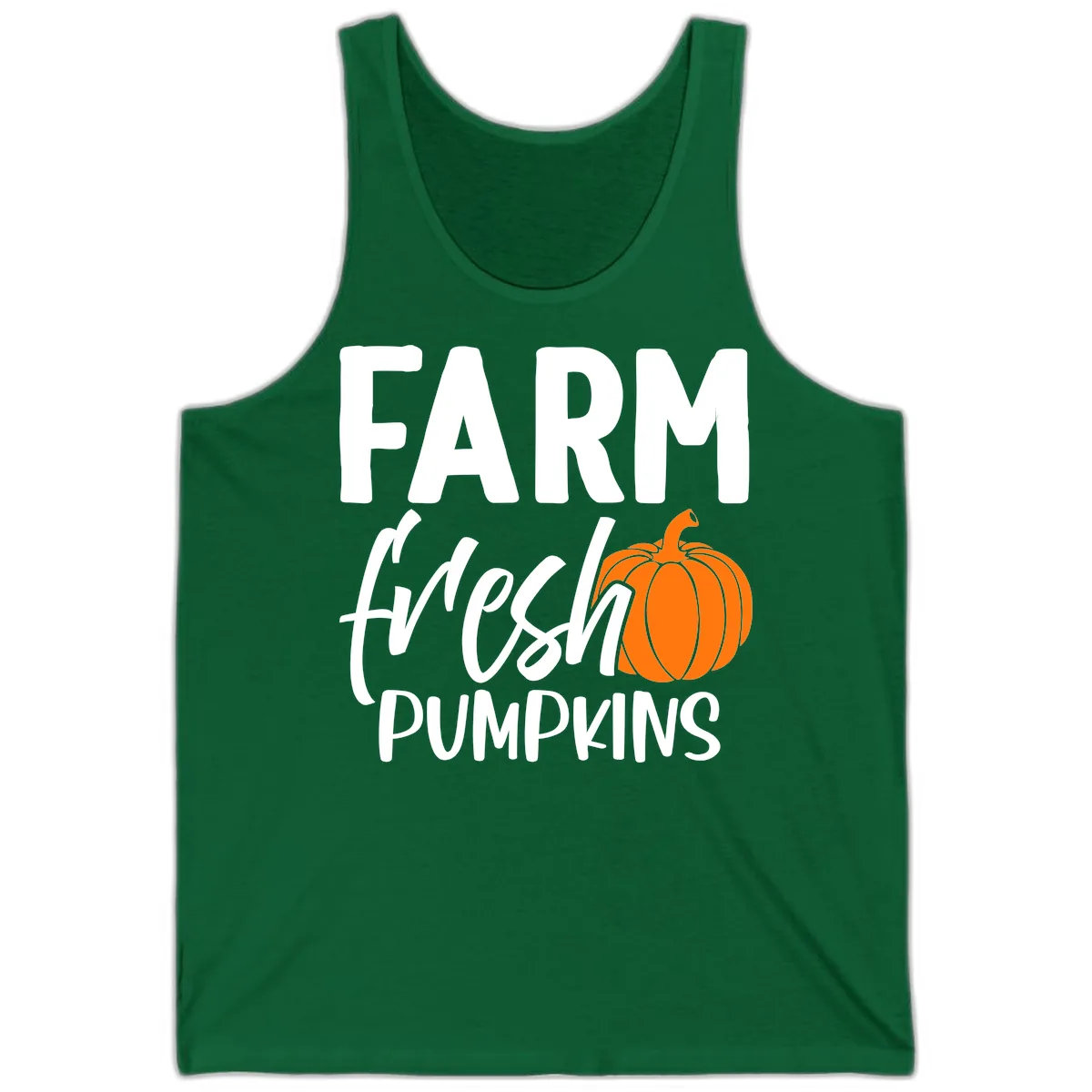 Farm Fresh Pumpkin Patch Design Tank in Kelly