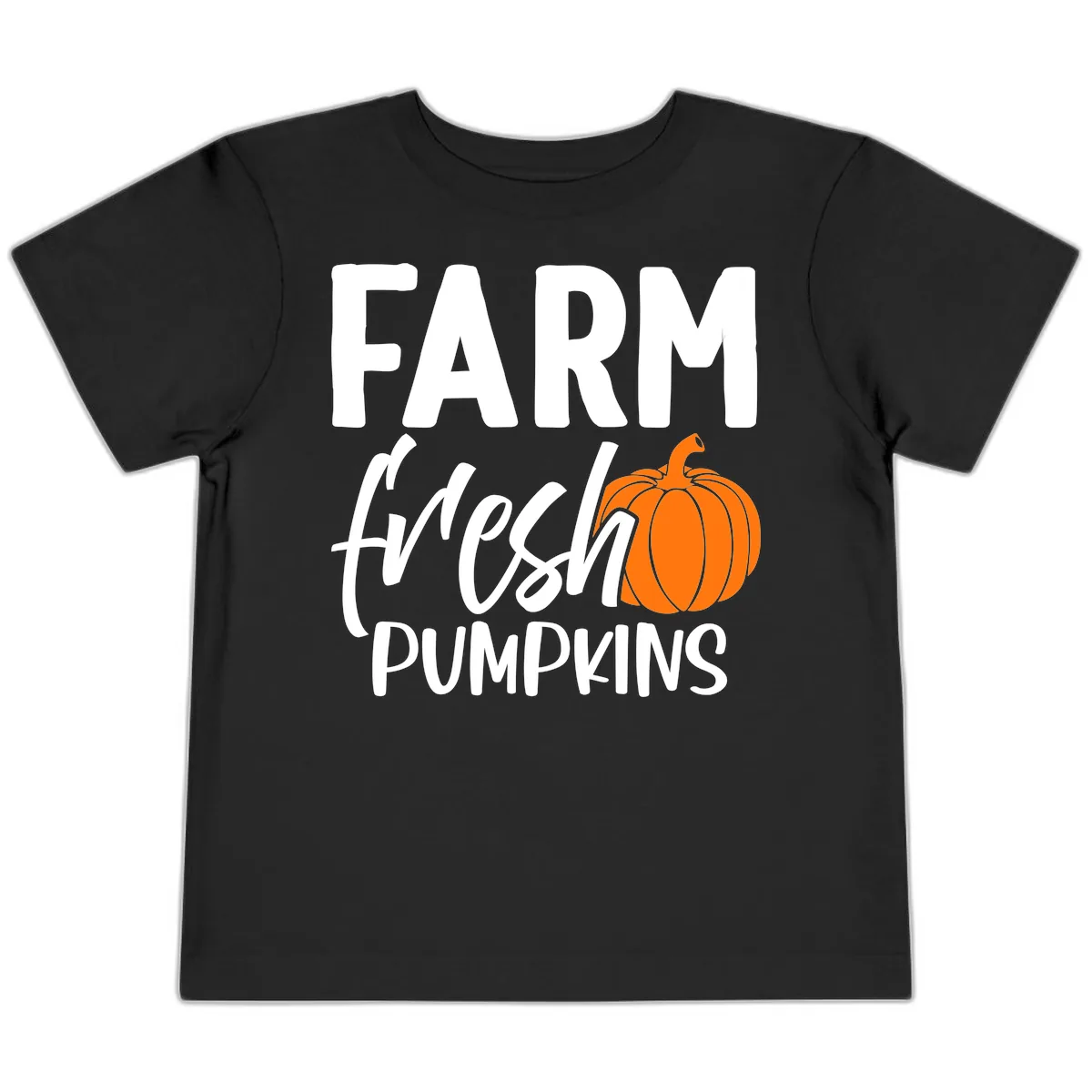 Farm Fresh Pumpkin Patch Design Toddler T-Shirt in Black