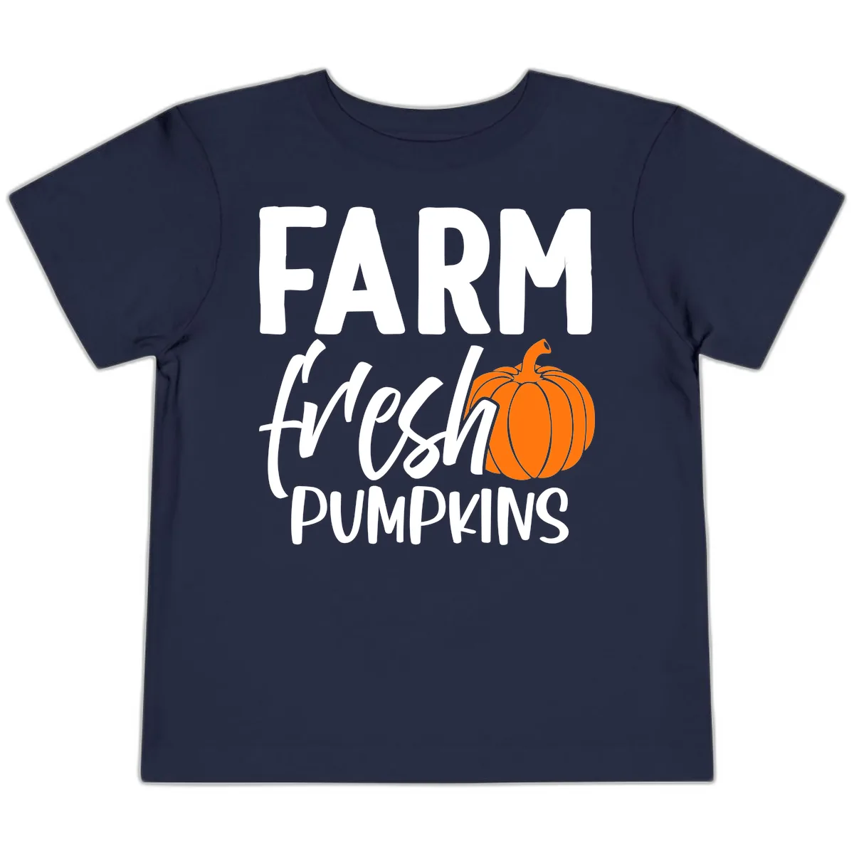 Farm Fresh Pumpkin Patch Design Toddler T-Shirt in Navy