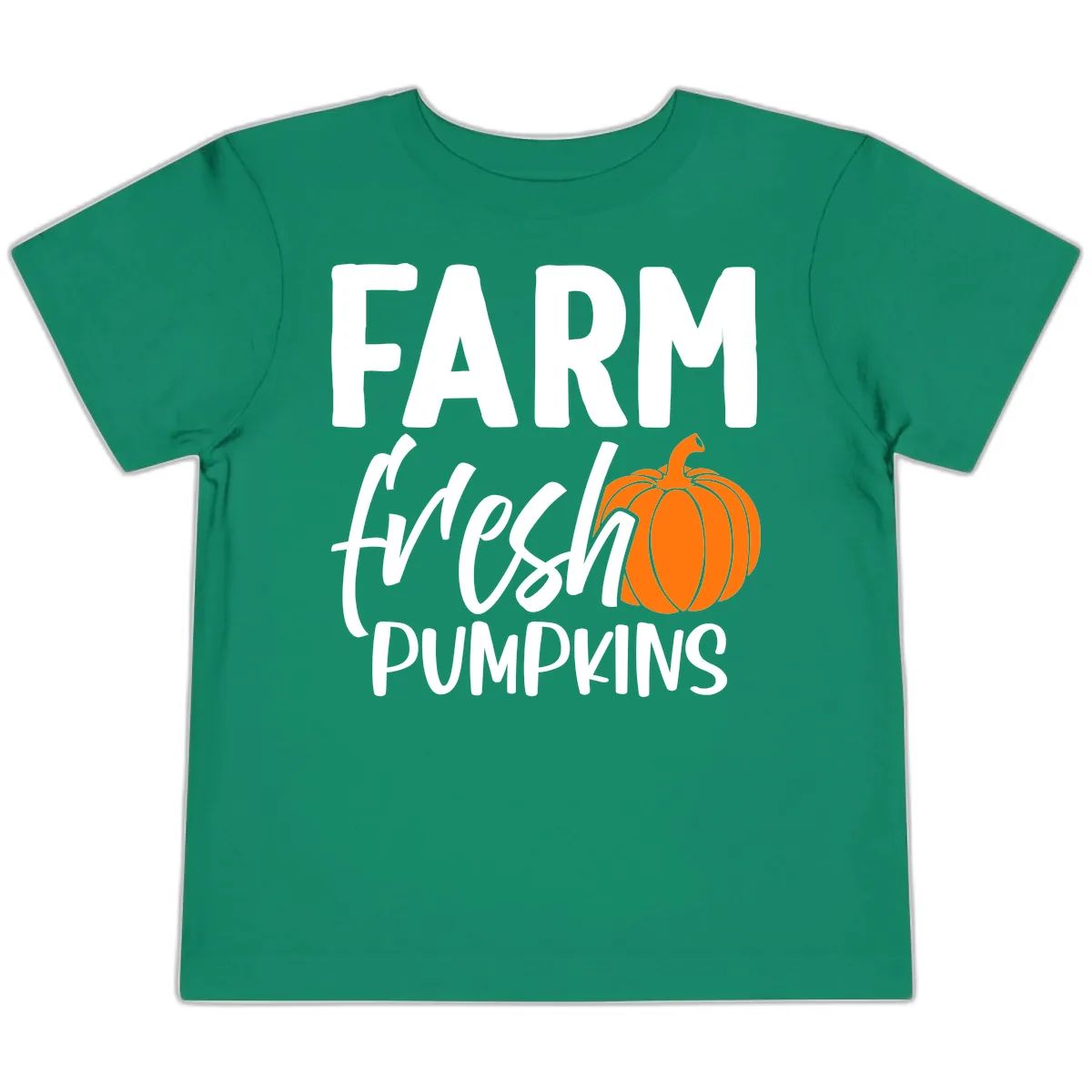 Farm Fresh Pumpkin Patch Design Toddler T-Shirt in Kelly
