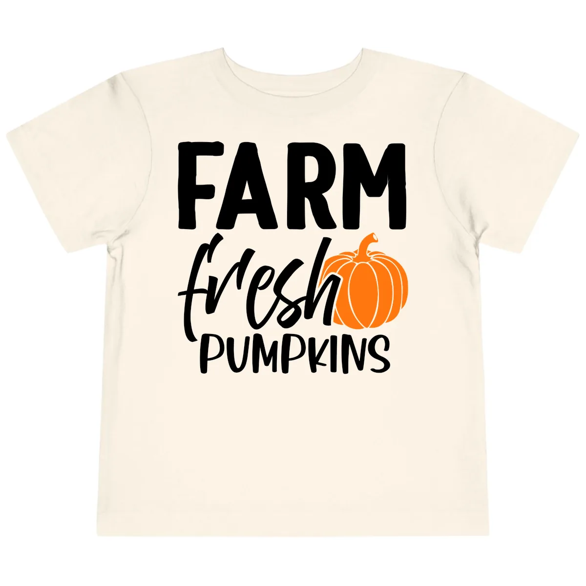 Farm Fresh Pumpkin Patch Design Toddler T-Shirt in Natural