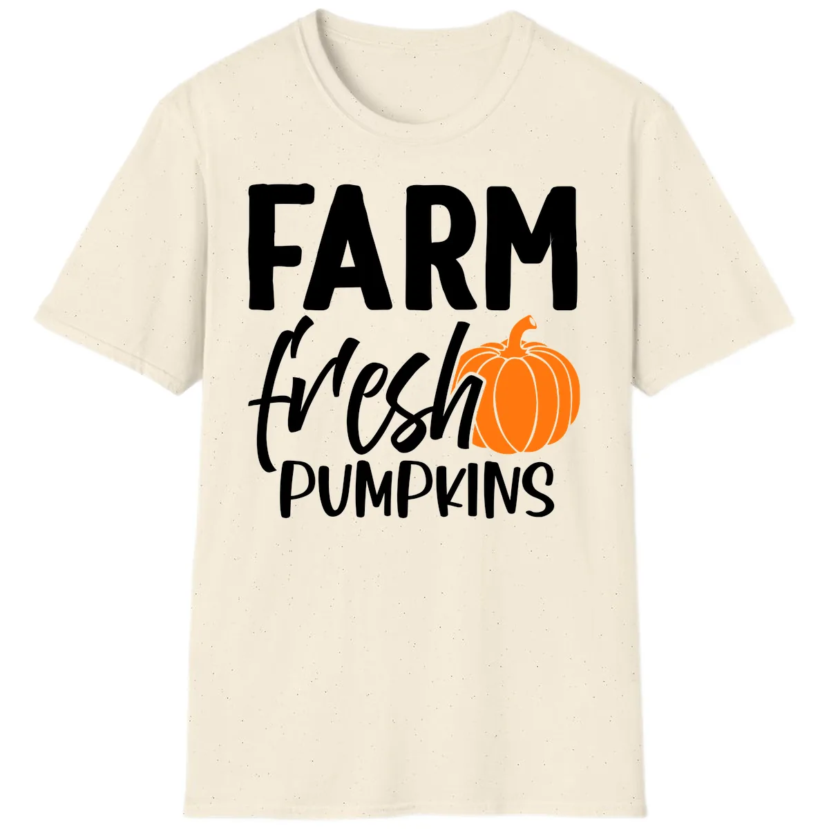 Farm Fresh Pumpkin Patch Design T-Shirt in Natural