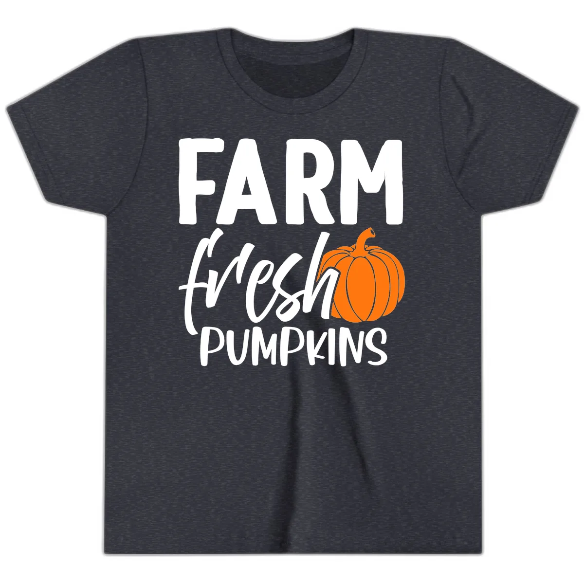 Farm Fresh Pumpkin Patch Design Youth T-Shirt in Heather Navy