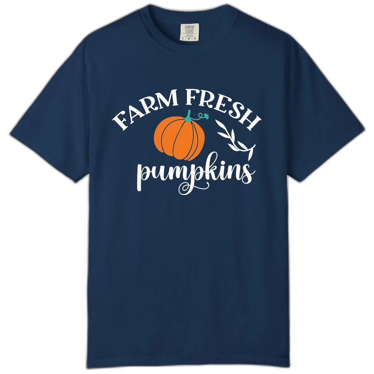 Farm Fresh Pumpkins Fall Harvest Comfort Color in Navy