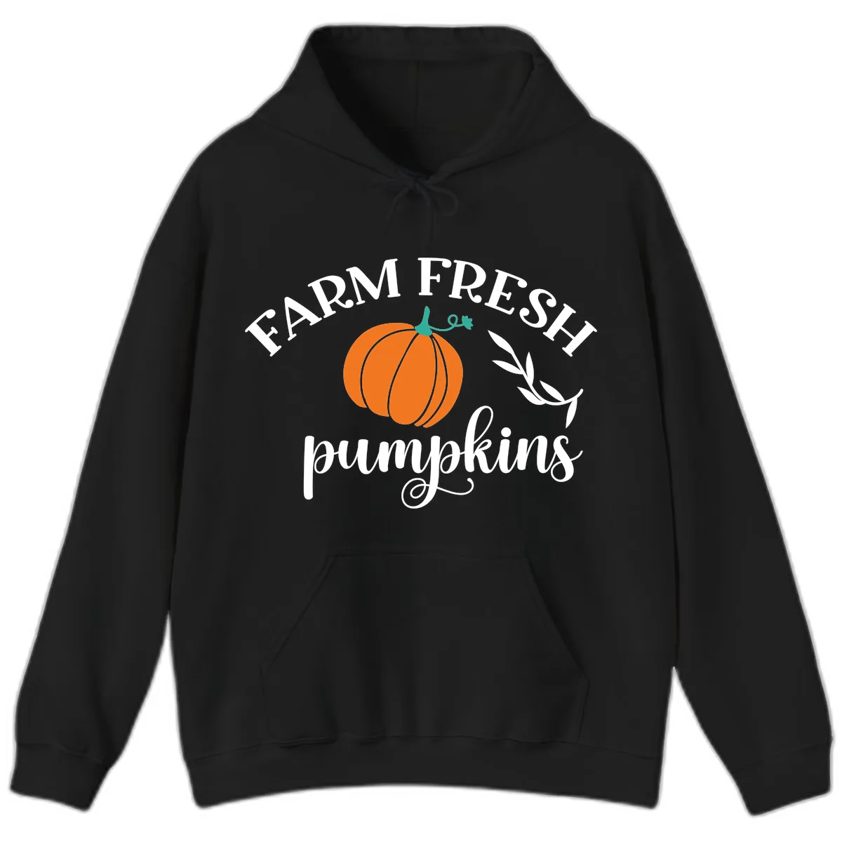 Farm Fresh Pumpkins Fall Harvest Hoodie in Black