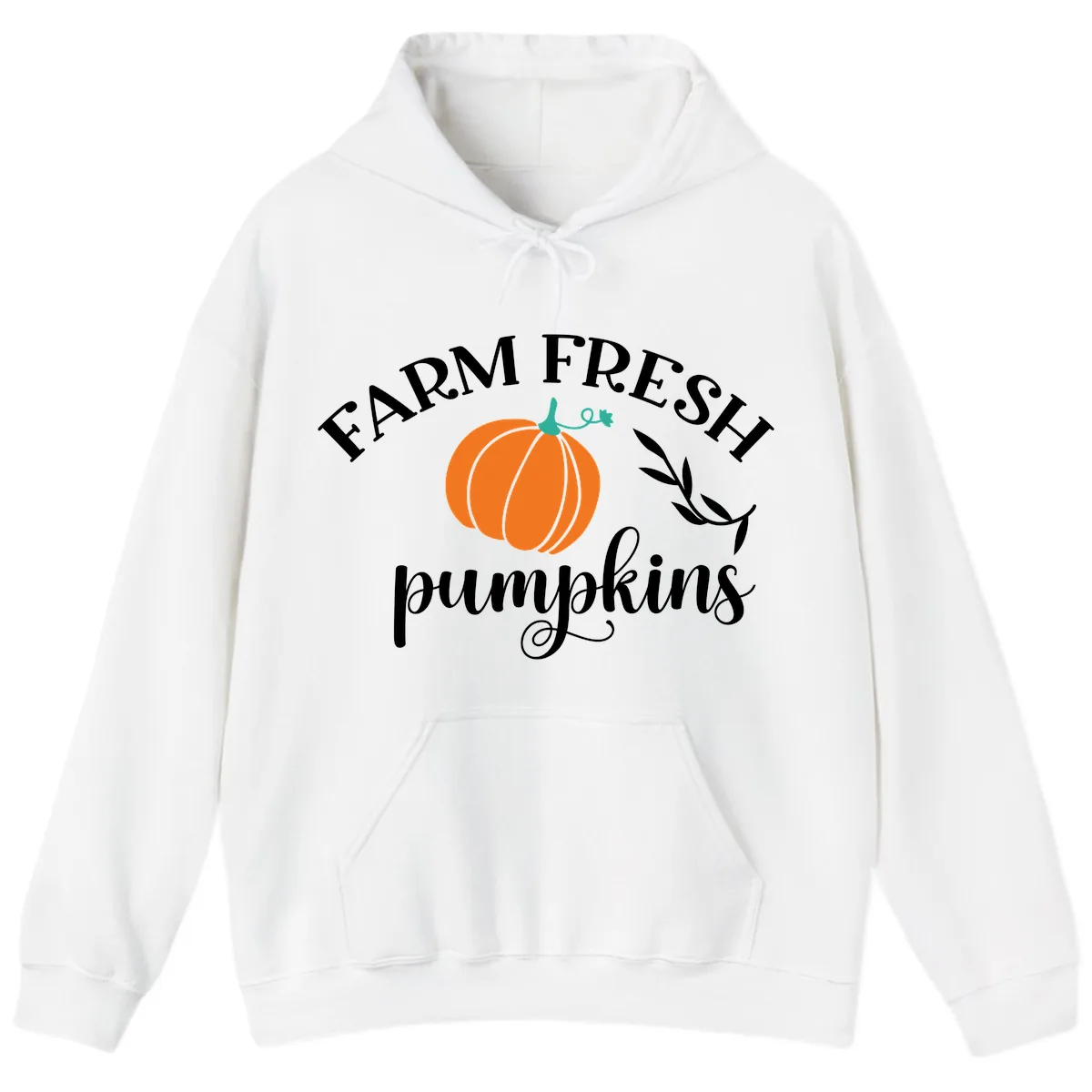 Farm Fresh Pumpkins Fall Harvest Hoodie in White