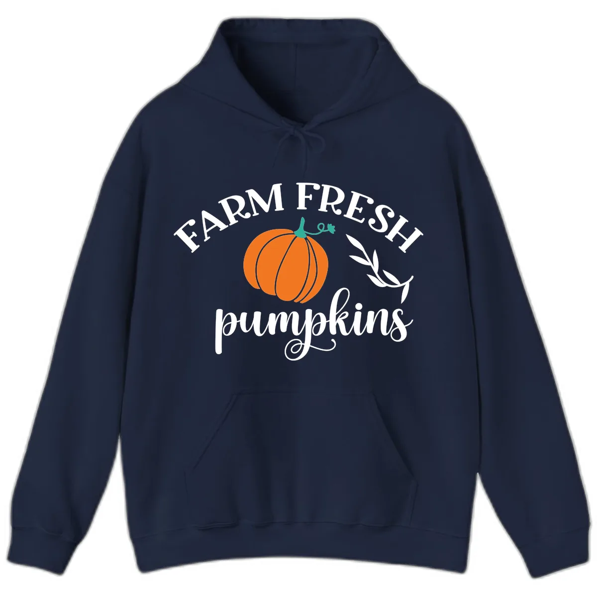 Farm Fresh Pumpkins Fall Harvest Hoodie in Navy