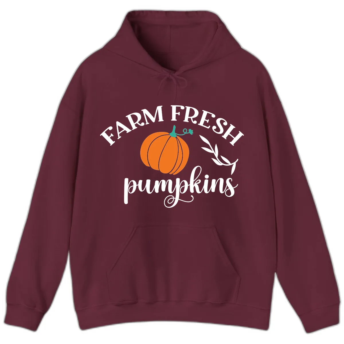 Farm Fresh Pumpkins Fall Harvest Hoodie in Maroon