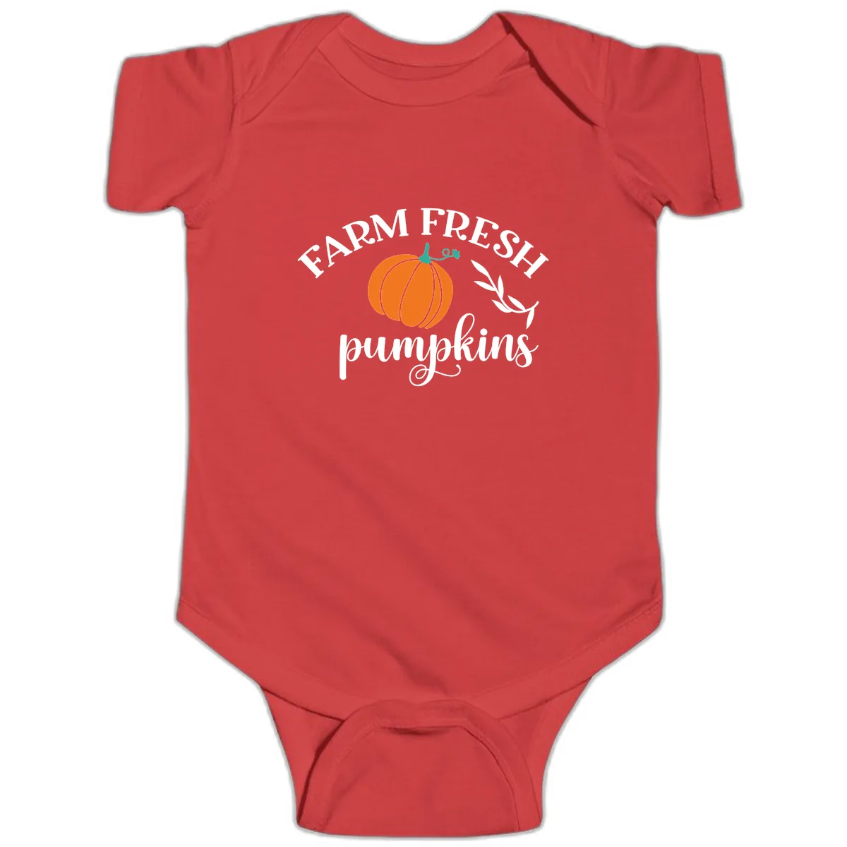 Farm Fresh Pumpkins Fall Harvest Baby Onesie in Red