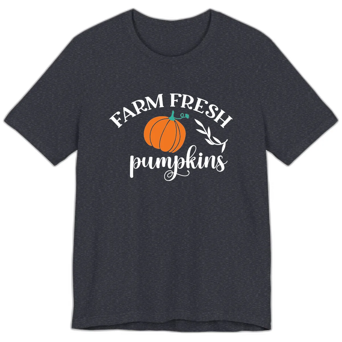 Farm Fresh Pumpkins Fall Harvest Premium T-Shirt in Heather Navy