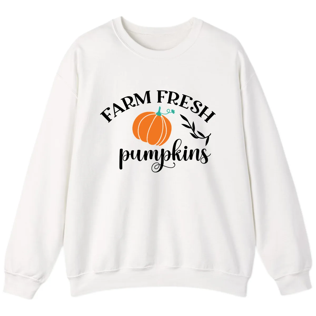Farm Fresh Pumpkins Fall Harvest Sweatshirt in White
