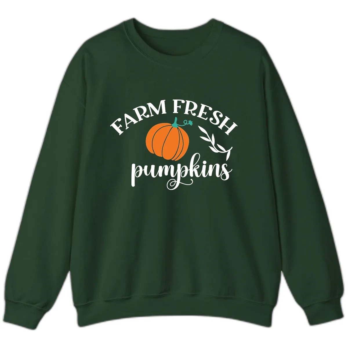 Farm Fresh Pumpkins Fall Harvest Sweatshirt in Forest Green