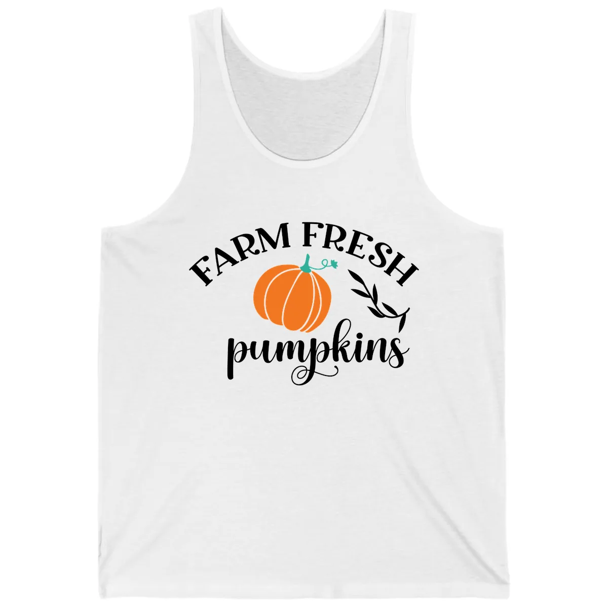 Farm Fresh Pumpkins Fall Harvest Tank in White